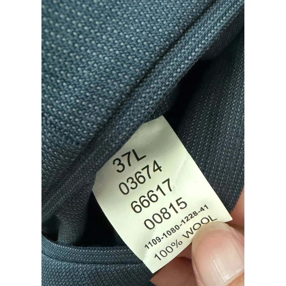 Jos A Bank Traveler's 2pc Navy Blue Suit Sport Coat size 43L & Pant size 37 x 31